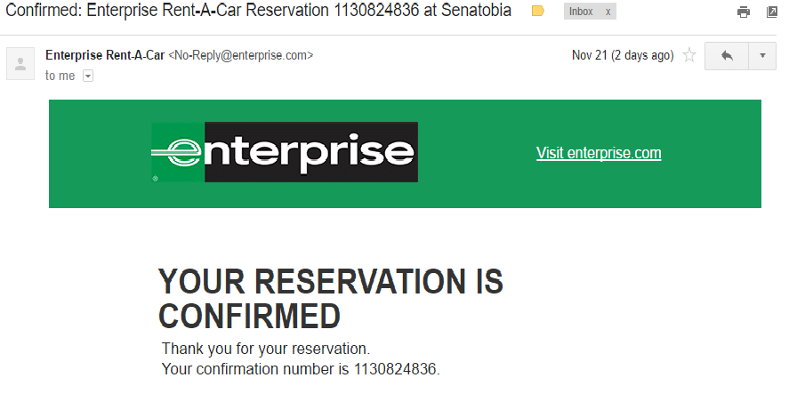 No Enterprise Rent A Car Confirmation No Enterprise Rent A Car Confirmation